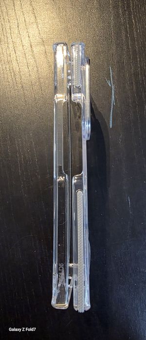 Z Fold 6 capa transparente, Anel magnética para carga sem fios.