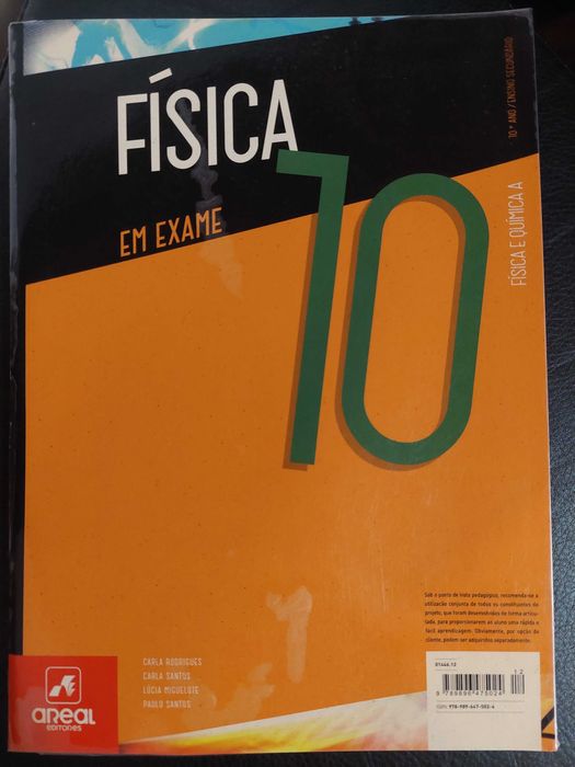 Livros de Química e Física A do 10° ano-editora Areal
