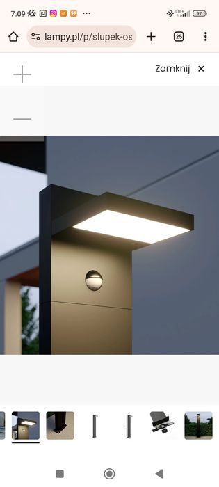 Słupek oświetleniowy LED Lucande Silva 100 cm ,czujnik antracyt