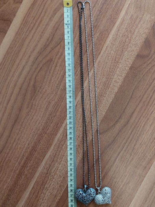 2 naszyjniki serca nowe nieużywane