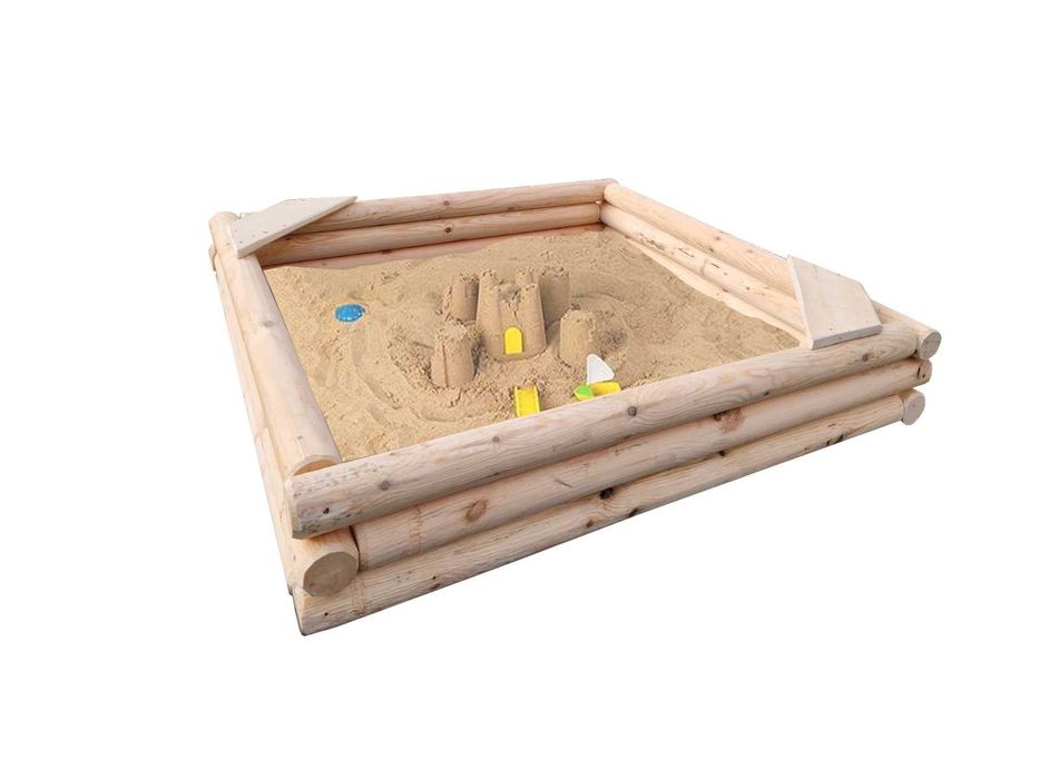 Piaskownica drewniana z bali toczonych TRWAŁA I SOLIDNA DOWOLNY WYMIAR