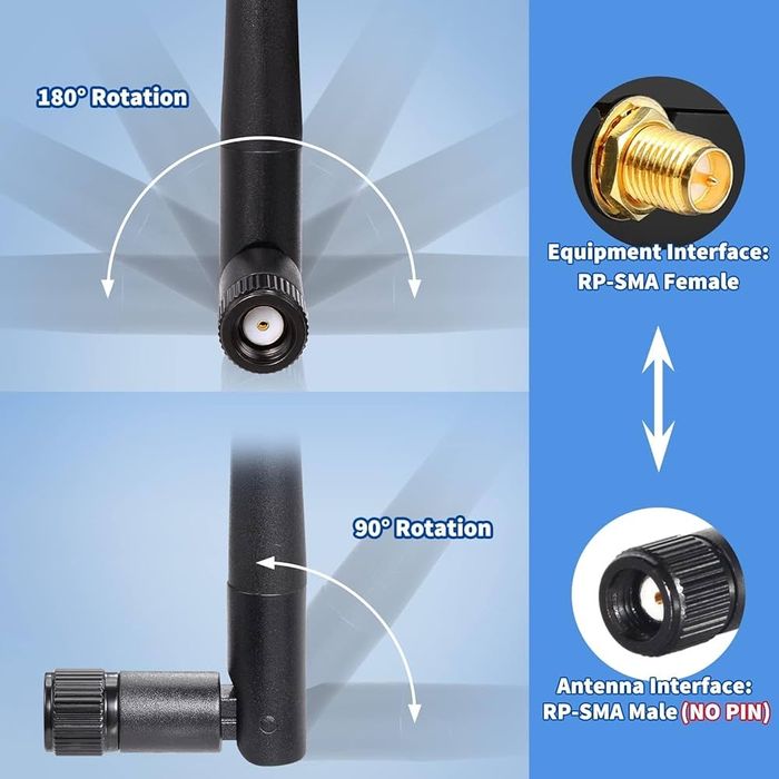 Bingfu Antena WiFi dwuzakresowa kamera  3dBi, 4szt