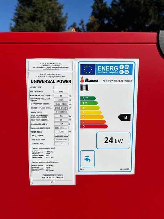 NOWOŚĆ! Kocioł na drewno, pellet, ekogroszek ATEST 5 KLASA 24 kW