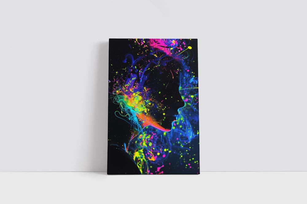 Obraz na płótnie "Portret Kobiety w Kolorach" 70x100 cm