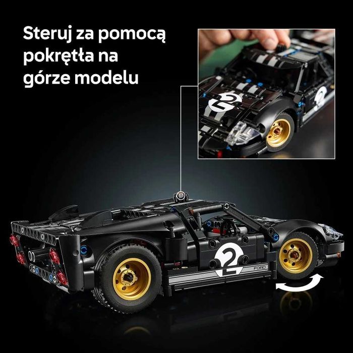 Klocki Lego Technic 42223 Samochód wyścigowy 1966 Ford GT40 MKII
