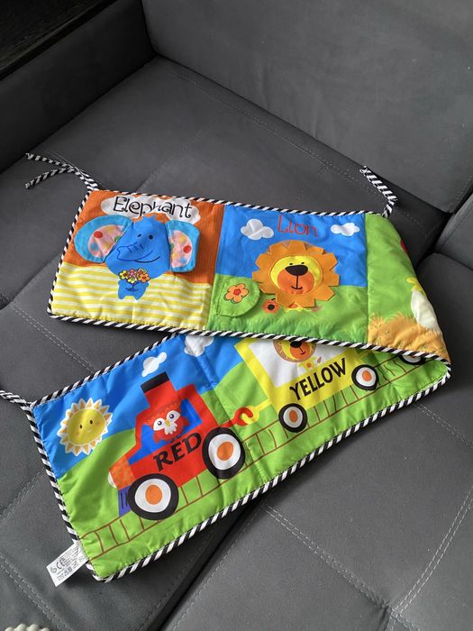 Двухстороння контрастна книжка бортик для немовлят