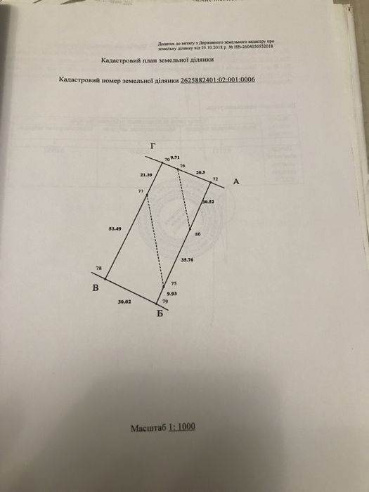 Присадибна ділянка для будівництва обслуговування житлового будинку.