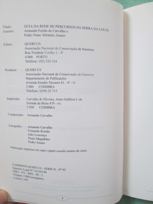 Guia da Rede de Percursos da Serrada Lousã: Cas. de Pêra, Góis, Lousã.