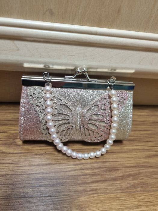 Torebka dziewczeca Monsoon brokatowa  elegancka  motyl