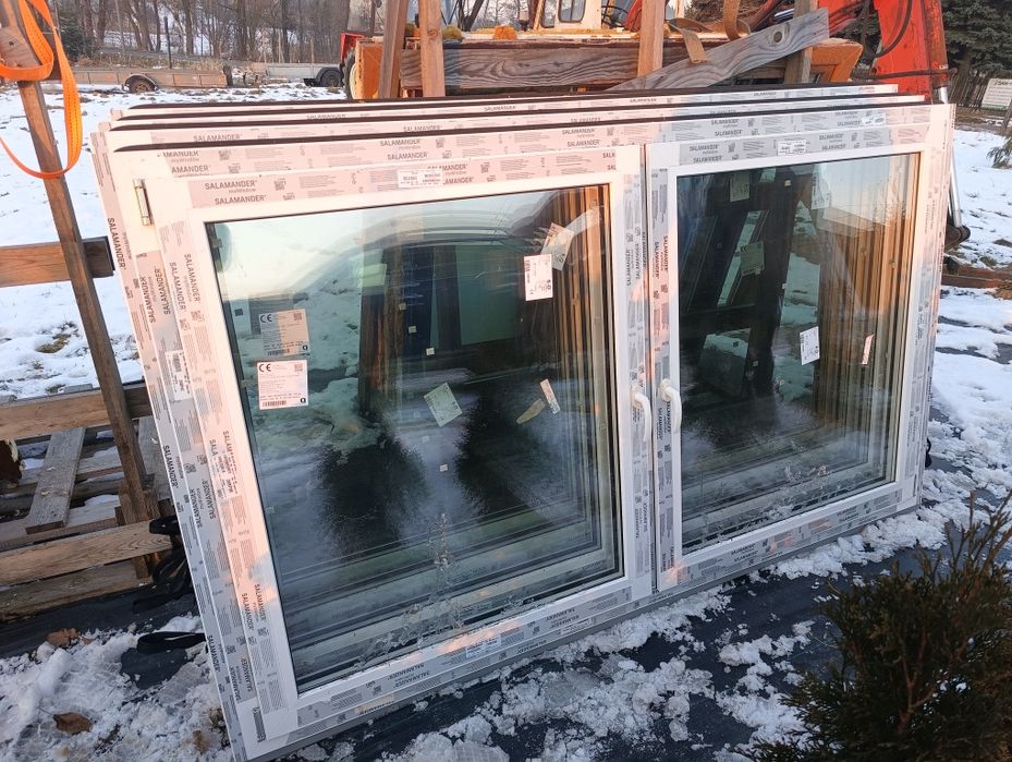 Okno 231x136 4szt 3-szybowe nowe rozwierno uchylne plastikowe