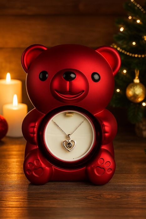 Ведмедик з трояндою — готовий романтичний подарунок