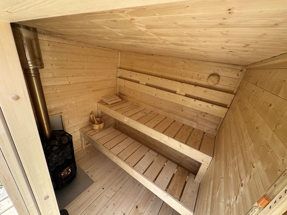 SAUNA OGRODOWA , piec na drewno , model S 3-5 osób montaż cały kraj