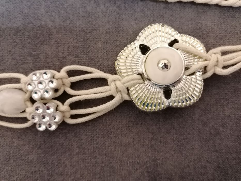 Pasek ozdobny sznurkowy/ pleciony ze sznurka, Boho, Vintage