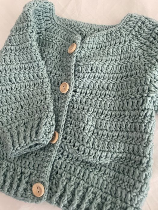 Sweterek handmade miętowy szałwia