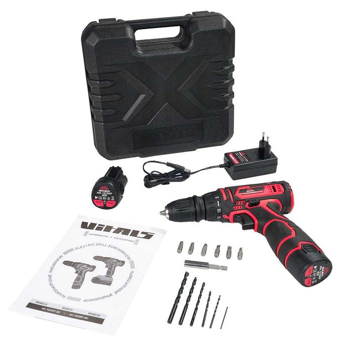 Дрель-шуруповерт аккумуляторная Vitals AU 12/2KP QC/съемный/2ск/кейс/