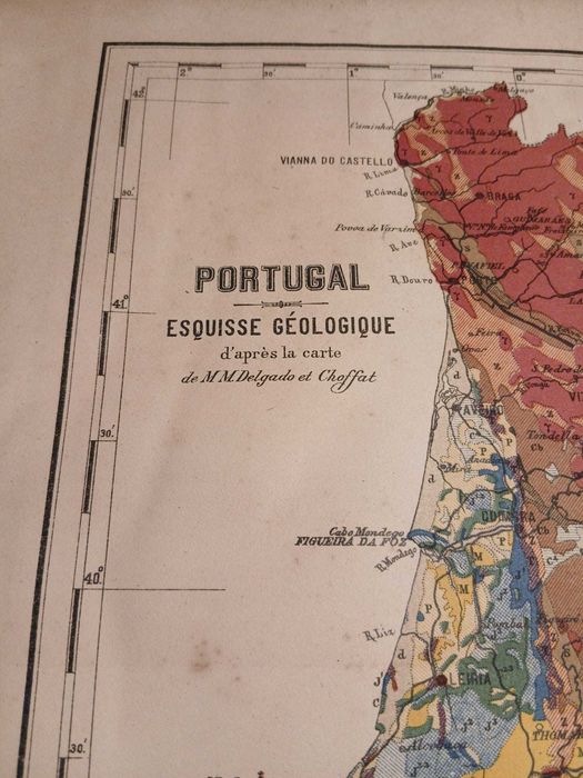 Mapa - Portugal, Esquisse Geologique (1900)