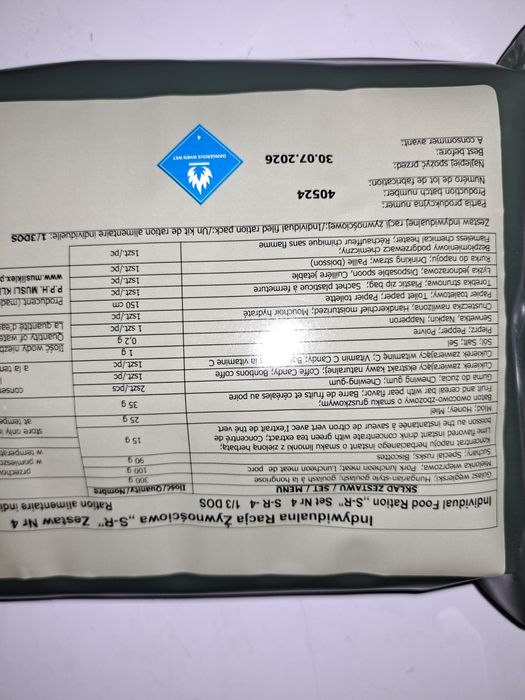 Indywidualna racja żywnościowa S-R-4