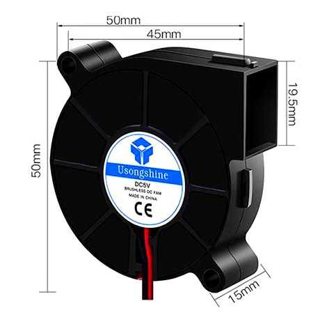 Кулер охолодження 50×50×15mm 5V turbo fan вентилятор тихий