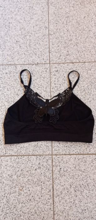 Soutien preto S/M com borboleta