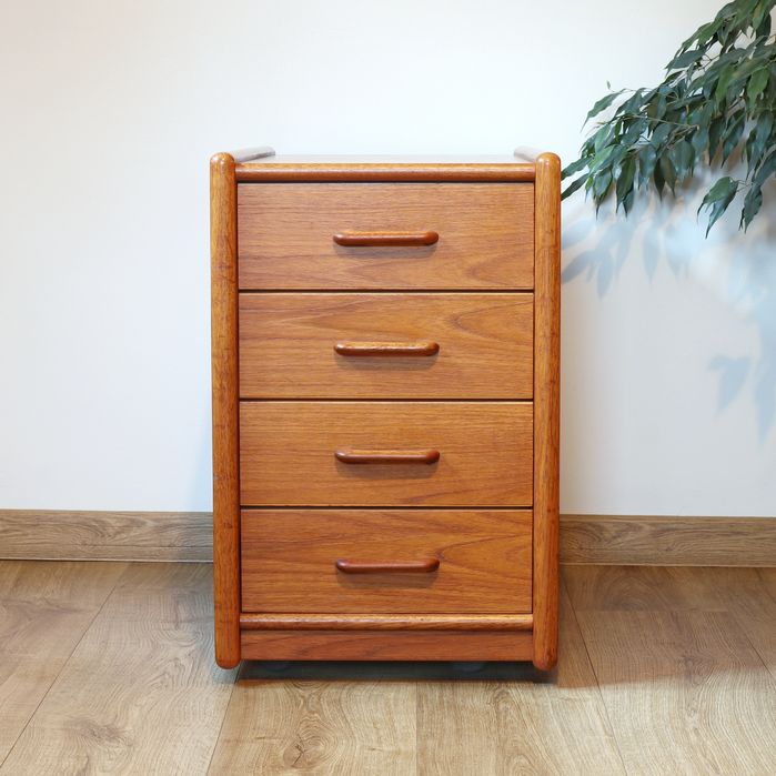 Duńska tekowy szafka cargo na kółkach vintage teak
