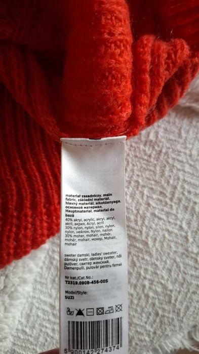 Sweter damski w kolorze pomarańczowym Tatuum