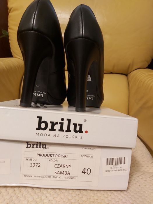 Brilu. Klasyczne szpilki na platformie czółenka 40 nowe