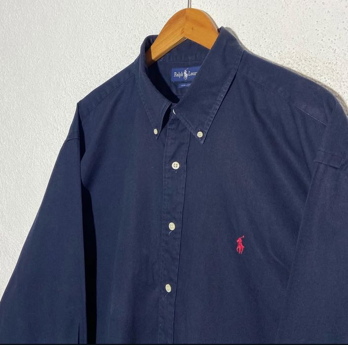 Хлопковая рубашка Polo Ralph Lauren мужская цвет синий regular