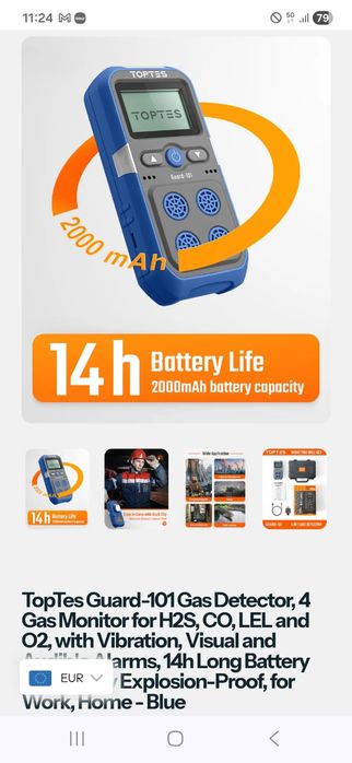 Detector de gás 4 em 1 TOPTES PRO