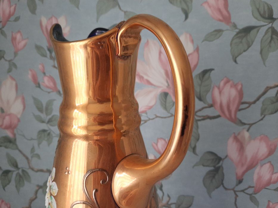 Богемия смальта кувшин и шесть бокалов