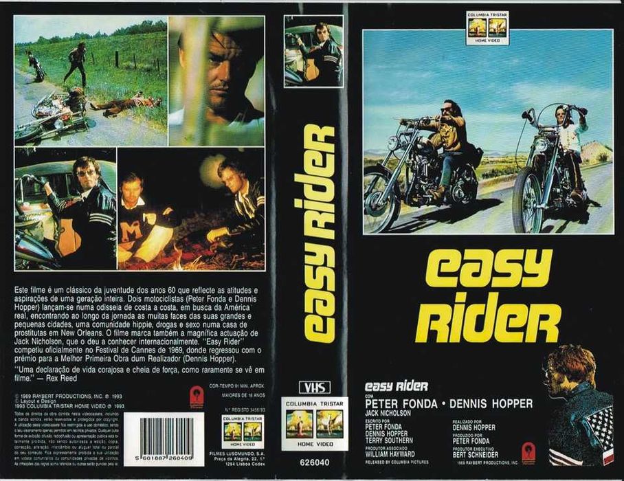 EASY RIDER VHS Movie Peter Fonda Dennis Hopper - Portugal - 1993