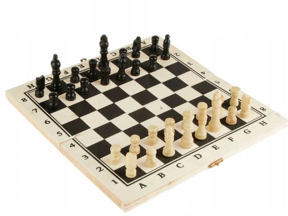Szachy 21 x 21 cm Klasyczne do Gry Drewniane Pudełko. Gra planszowa