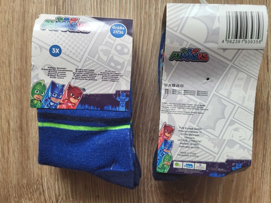 PJ masks Disney 2 komplety skarpet po 3 pary każdy, rozm. 27/30