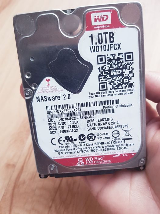 Dysk twardy  Wester digital  HDD WD Red  1TB 5.4K 16MB SATA 3