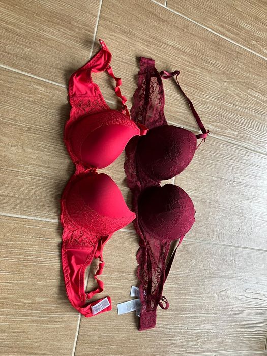 Dwa biustonosze push up 80c