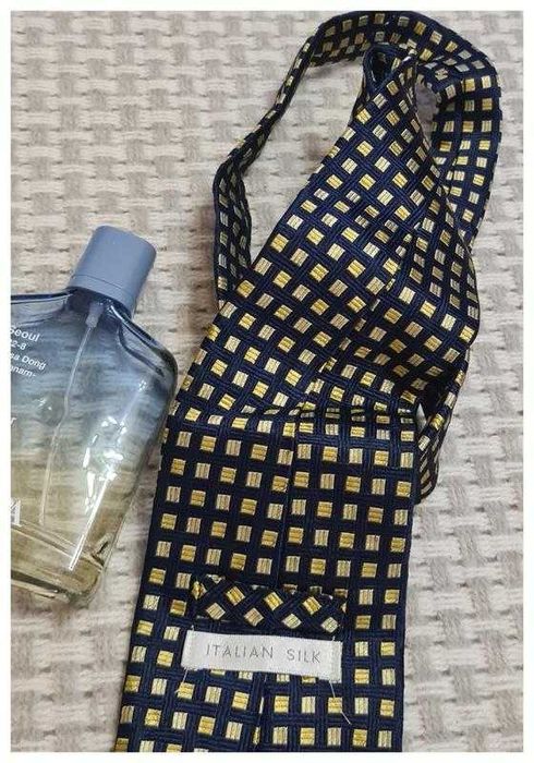 Мужской галстук из итальянского шелка, клетка