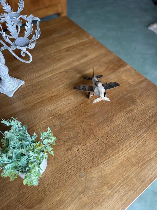 Tekowy DUŻY  Stolik ława 110 kwadrat drewniany kolonialny prosty