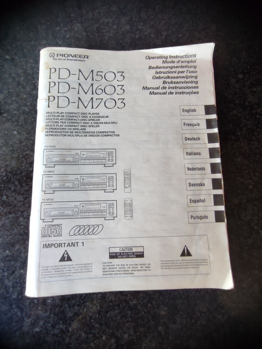 Pioneer PD-M603 com comando original e manual