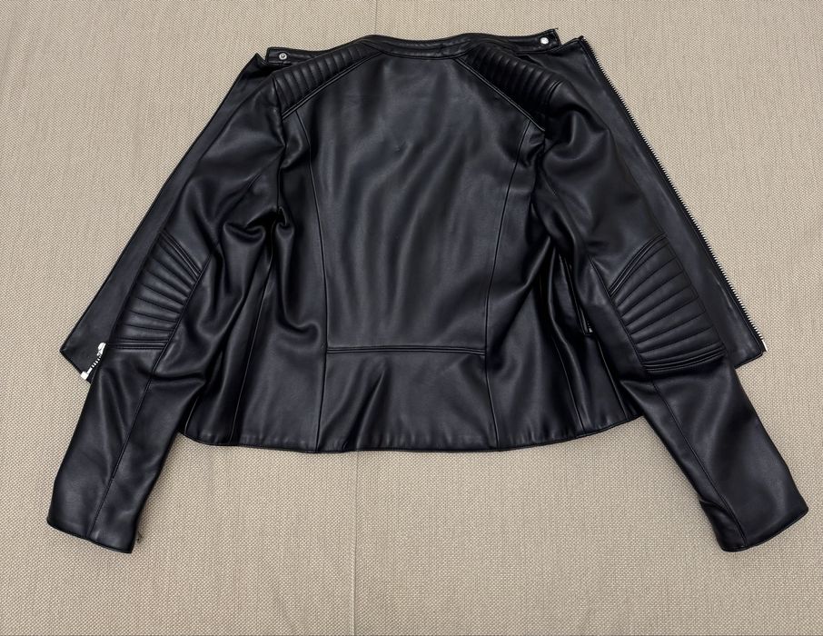 Жіноча куртка з еко-шкіри ZARA Basic, чорна, розмір S