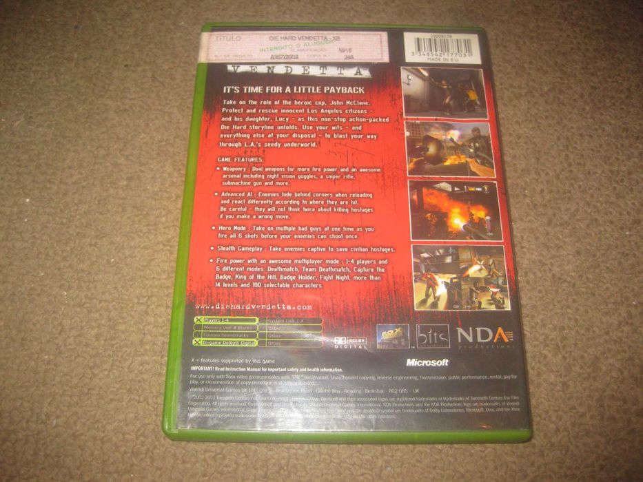 Jogo "Die Hard: Vendetta" para a XBOX/Completo!