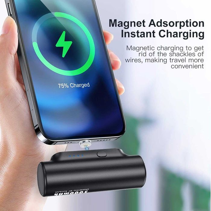Kuulaa Magnetyczny Powerbank 3w1 MINI Ładowarka 3000mAh IPHONE/SAMSUNG