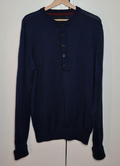 Made by Monkeys męski sweter XL granatowy wełna