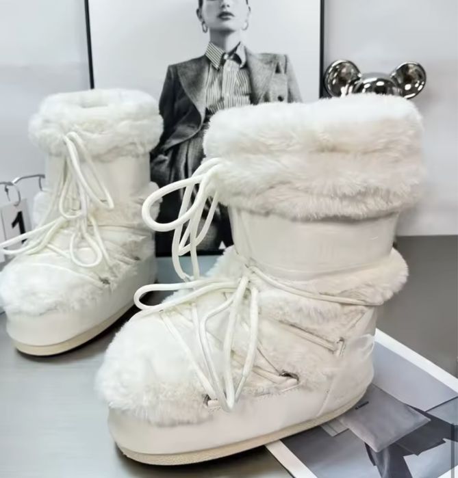 Sniegowce Moon Boot biale futerko cieple lekkie 35-40