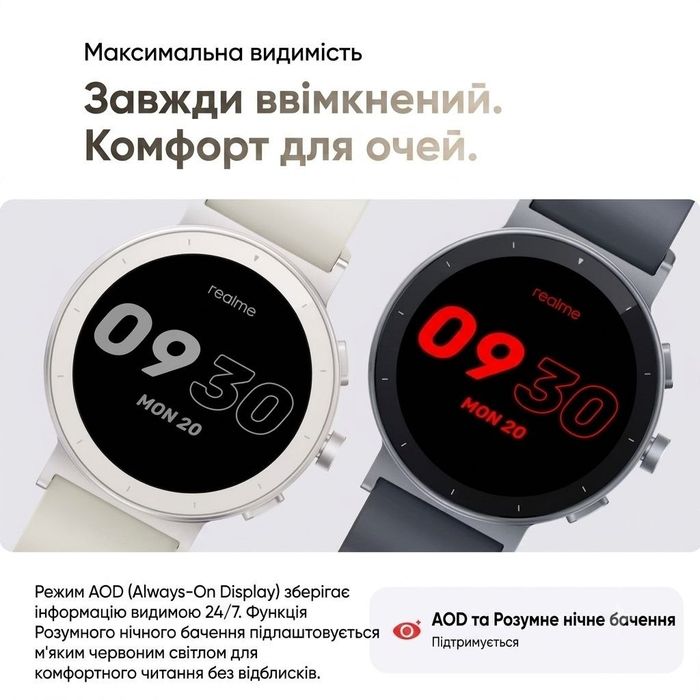 TOP! Смарт-годинник Realme Watch S5 (Rock Grey) — Global Version, AMOLED 1.43", GPS, Gemini Assistant, GLOBAL