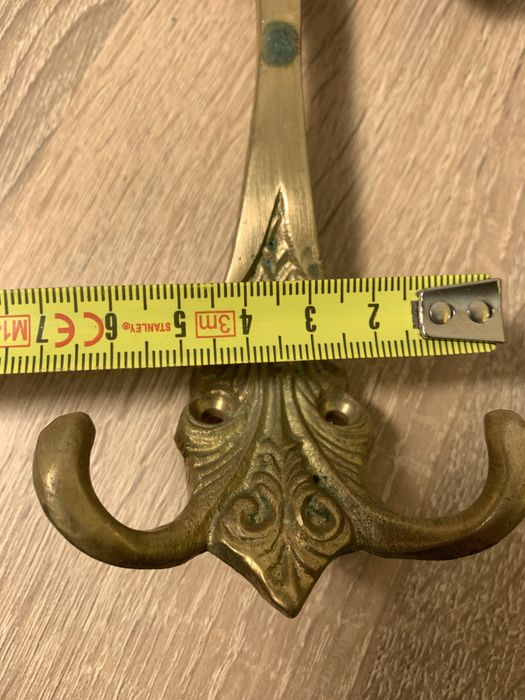 Duze wieszaki mosięż antyki 5 szt