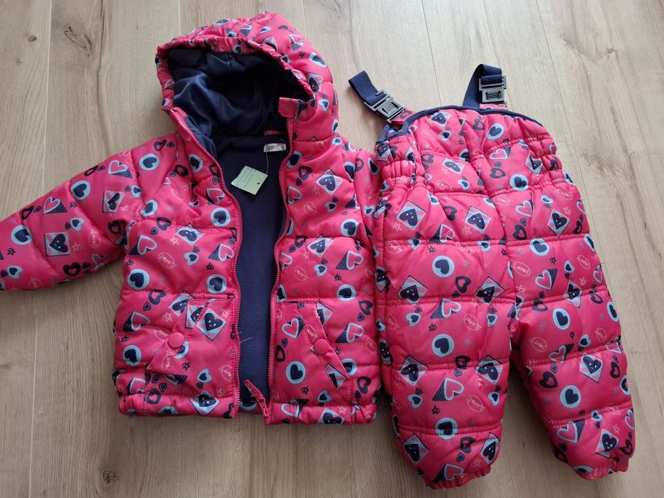 Komplet zimowy kurteczka plus spodnie 80 cm dla dziewczynki