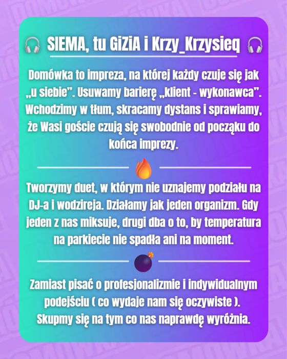 DOMÓWKA /DJ + DJ Wodzirej / Urodziny / Wesela / Studniówki / Imprezy firmowe