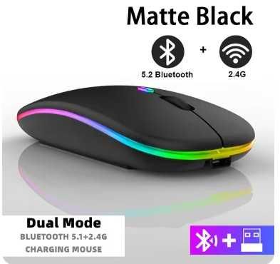 Мышка игровая перезаряжаемая аккумуляторна 2в1 Bluetooth + 2,4 ГГц USB