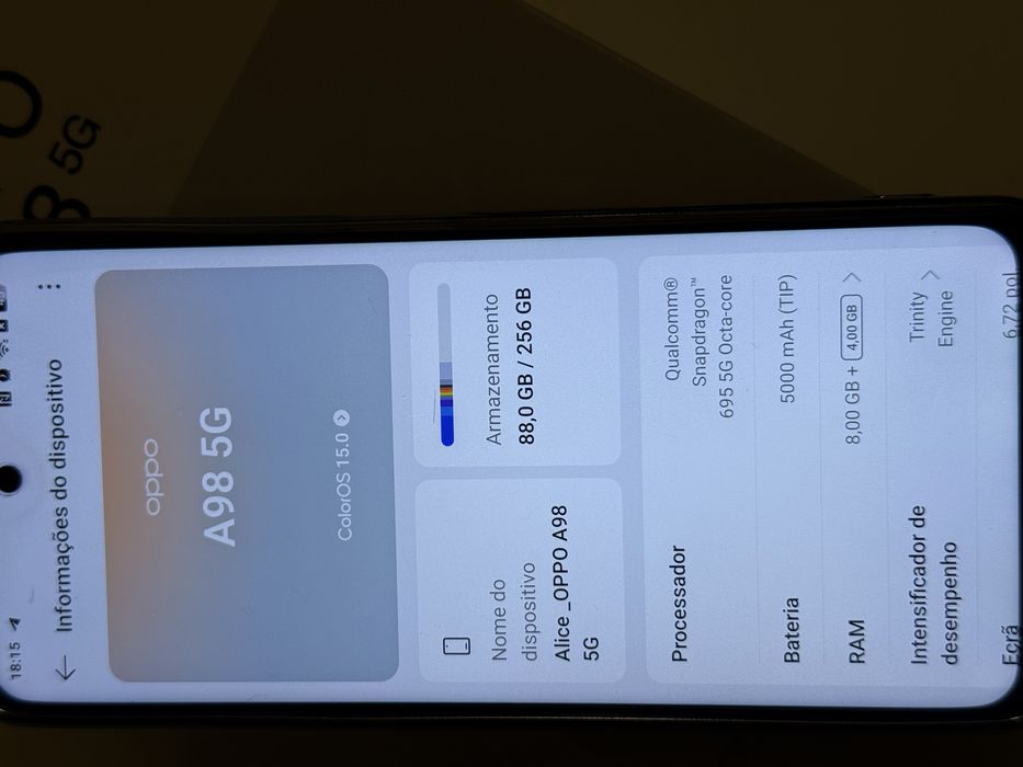 Telemovel Oppo A98 5G Azul