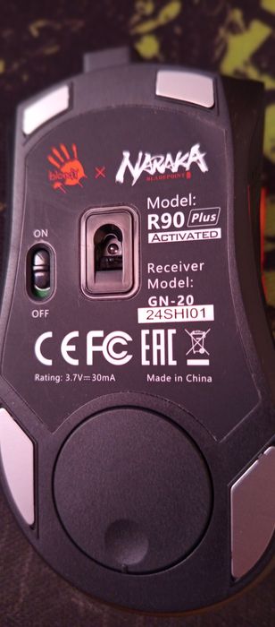 Мышь  A4tech Bloody R90 Plus Безпроводная Naraka(красный дракон)