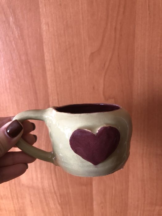 Глиняне горнятко для кави ручна робота випалене чашка кружка стакан